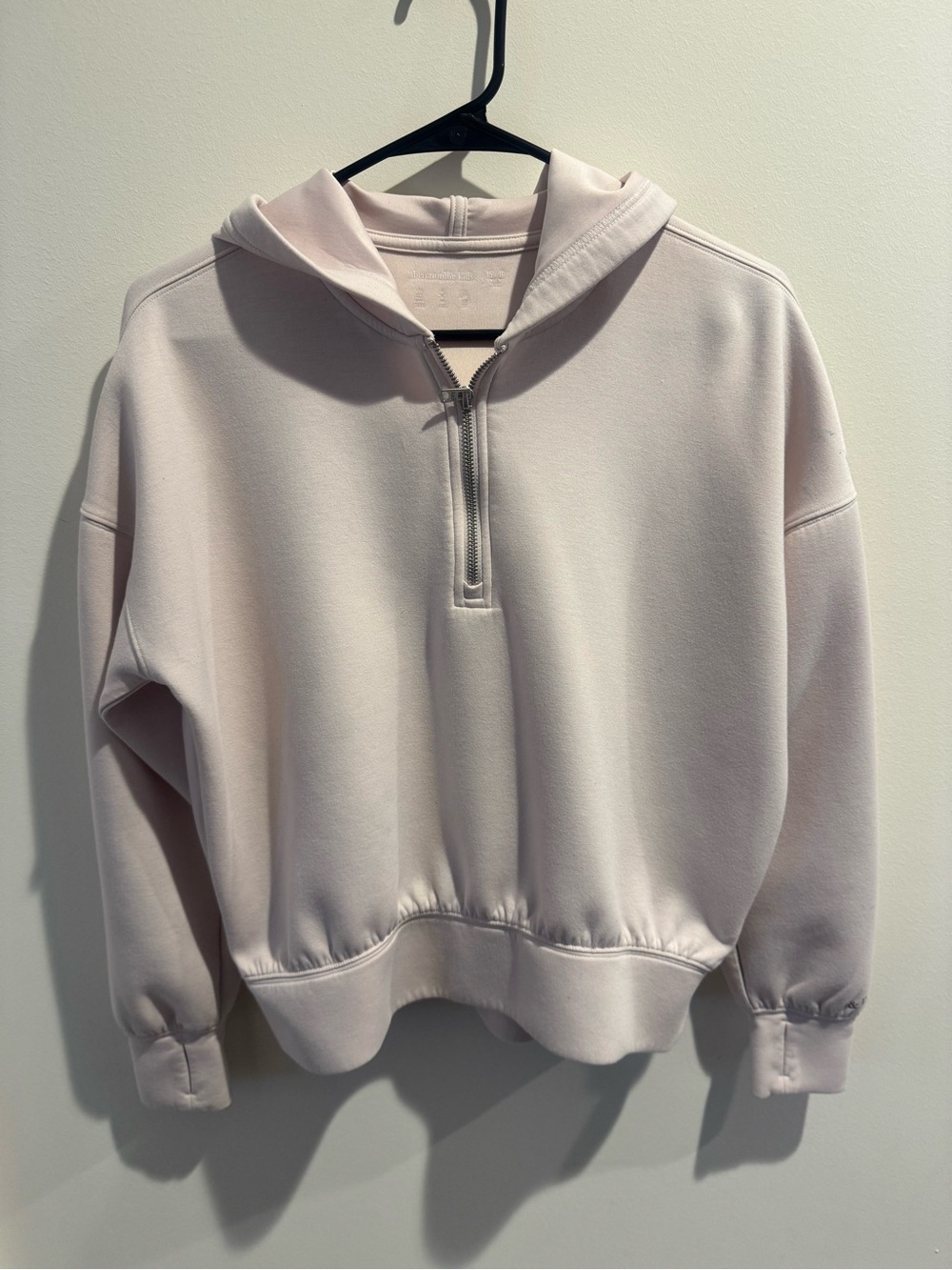 abercrombie kids Pale Pink Half-Zip Hooded Sweatshirt